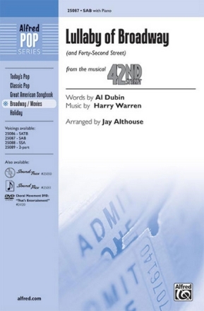 Dubin/Warrerr Althouse Lullaby of Broadway (42ndStreet) SAB  Mixed voices