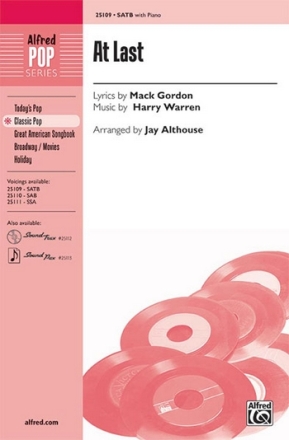 Gordon/Warren/Jay Althouse At Last SATB  Mixed voices