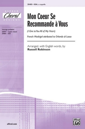 Robinson,R Mon Coeur se Recommande SSA  Unison, upper, equal voices