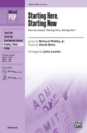Leavitt,J Starting Here, Starting Now SSA  Unison, upper, equal voices
