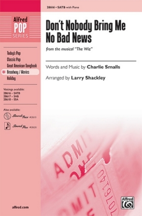 Shackley,L (arranger) Don t Nobody Bring Me No Bad News SATB  Mixed voices