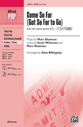Billingsley,A (arranger) Come So Far (Got So Far to Go) SATB  Mixed voices