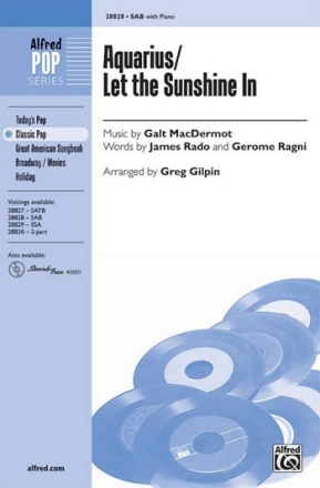 Aquarius/Let the Sunshine in for mixed chorus (SAB) and piano score