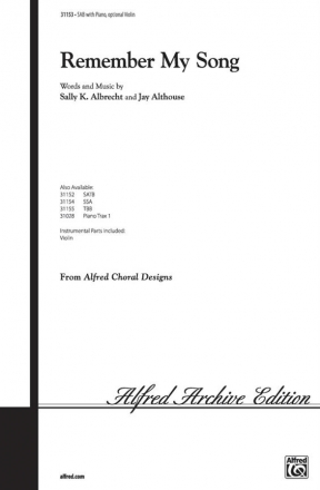 Albrecht & Althouse Remember My Song SAB  Mixed voices