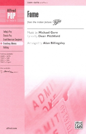 Fame for mixed chorus and piano score
