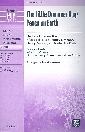 The little Drummer Boy  and  Peace on Earth for female chorus and piano score