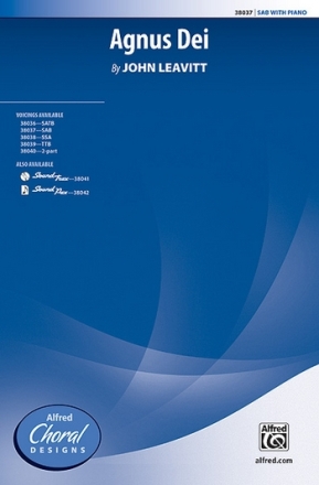 Agnus Dei for mixed chorus (SAB) and piano score