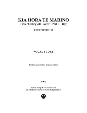 Kia Hora Te Marino SATB  Mixed voices