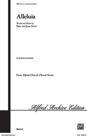 ALLELUIA/3 PART-PERRY  Mixed voices
