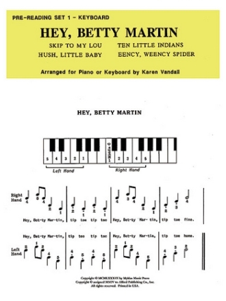 arr. Vandall, Karen Pre-Reading (Folk Songs) Set 1  Piano teaching material