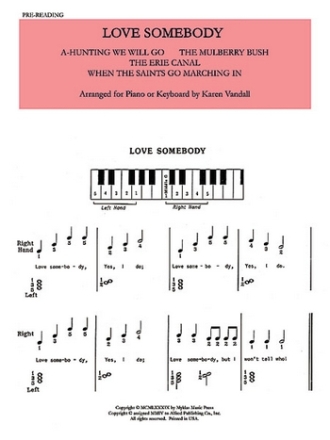 arr. Vandall, Karen Pre-Reading (Folk Songs) Set 2  Piano teaching material