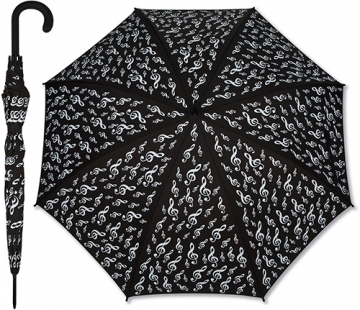 Regenschirm Violinschlssel schwarz Durchmesser: 105cm