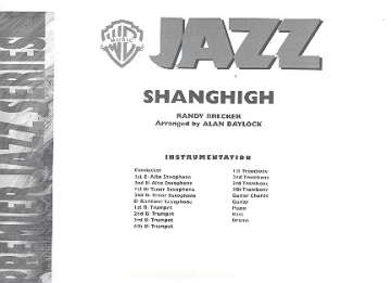 Shanghigh: for jazz ensemble score