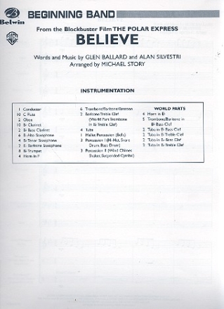 Believe: for concert band score