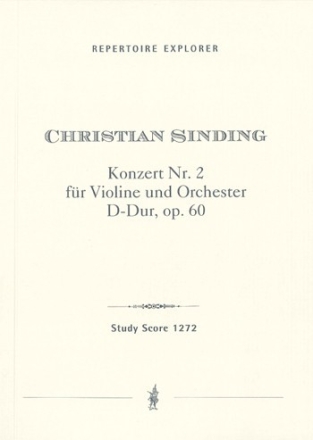 Konzert D-Dur Nr.2 op.60 fr Violine und Orchester Studienpartitur