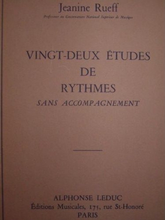 RUEFF 22 ETUDES DE RYTHME SANS ACCOMPAGNEMENT
