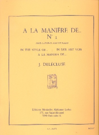 A la manire de...no.1 pour caisse-claire et piano