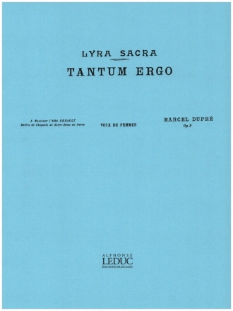 Tantum Ergo op.9 pour voix de femmes a cappella partition vocale