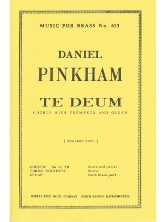 PINKHAM TE DEUM BRASS ENSEMBLE/ORG/VCES/SC/PTS(PTION/PTIES)MFB613