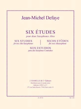 DEFAYE J.M. 6 ETUDES 2 SAXOPHONES ALTOS