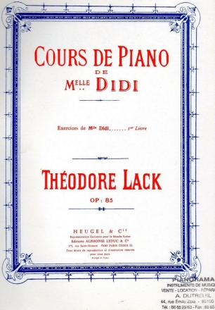 LACK COURS DE PIANO DE MLLE DIDI EXERCICES VOLUME 1 PIANO
