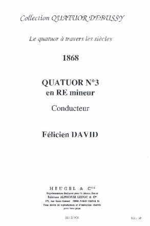 Quatuor en r mineur no.3 pour quatuor  cordes partition et parties