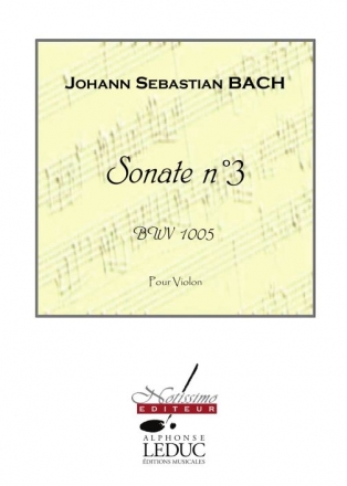 BACH J.S. SONATE N03 BWV1005 VIOLON SEUL