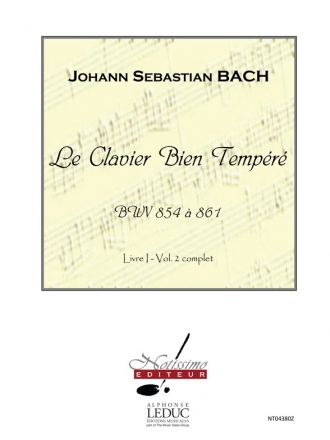 Le Clvaier Bien Tempr Livre 1 Vol.2 BWV854  861 pour piano