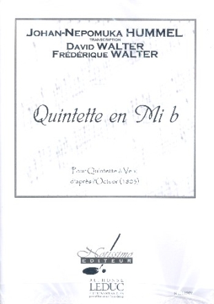 Quintette en mi b pour flte, hautbois, clarinette, cor et basson partition er parties,  copie d'archive