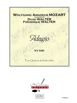 MOZART/WALTER D. ADAGIO 4 VIOLONCELLES/PARTITION ET PARTIES