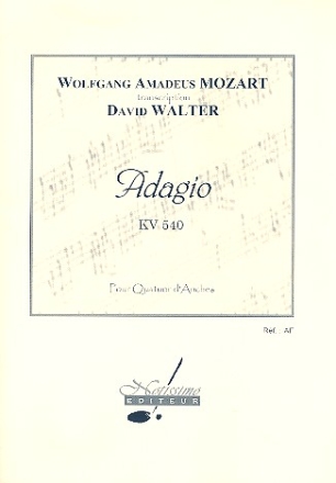 Adagio KV540 pour hautbois, hautbois d'amour, cor anglais et basson partition et parties