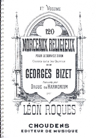 120 morceaux religieux pour le service divin pour orgue (harmonium) copie d'archive