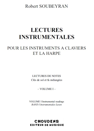 Lectures Instrumentales - Volume 1 Keyboard, Harp buch