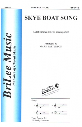 Skye Boat Song for mixed chorus (limited range) accompanied score