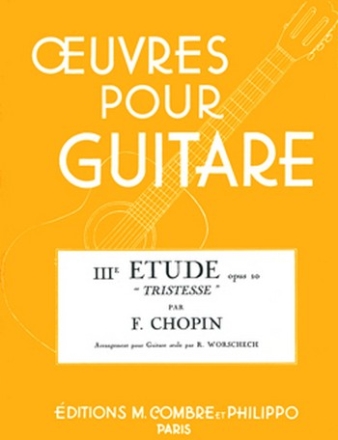 Tristesse op.10 no.3 pour guitare