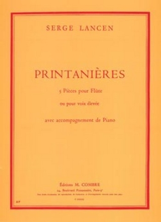 LANCEN Serge Printanires (5 pices) flte ou voix leve et piano Partition