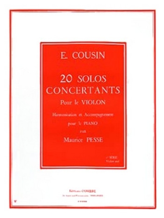 COUSIN Emile Solos concertants (20) srie n1 (1  10) violon seul Partition