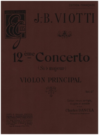 Concerto si bmol majeur pour violon et orchestre violon principal