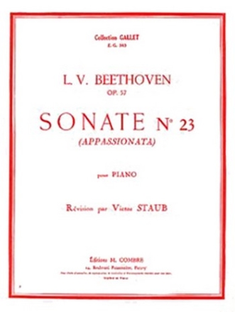 BEETHOVEN Ludwig van Sonate n23 Op.57 Appassionata piano Partition