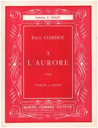 A l'aurore pour violon et piano