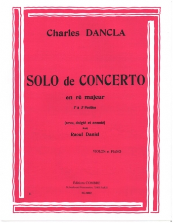 Solo de concerto r majeur pour violon et piano parties