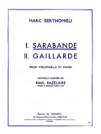 BERTHOMIEU Marc Sarabande violoncelle et piano Partition