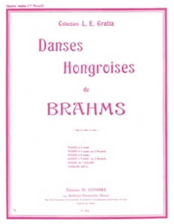 BRAHMS Johannes Danses hongroises Vol.1 (n1  5) piano  4 mains Partition
