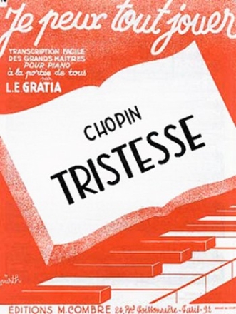 CHOPIN Frdric Tristesse Op.10 n3 (JPTJ14) piano facile Partition