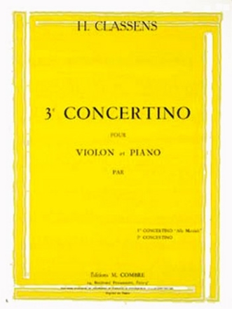 CLASSENS Henri Concertino n3 violon et piano Partition