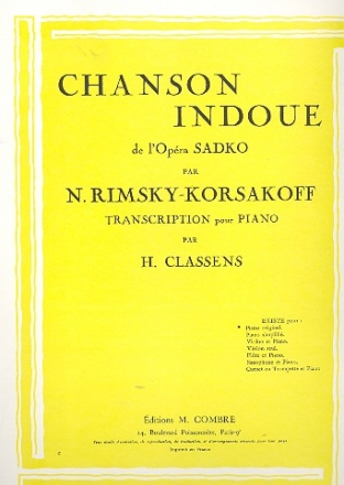 Chanson indoue de l'opra Sadko pour piano