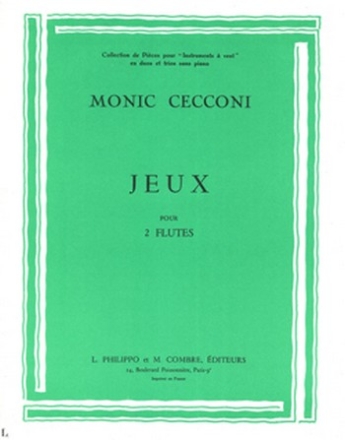 CECCONI Monique Jeux n1 - 2 2 fltes Partition