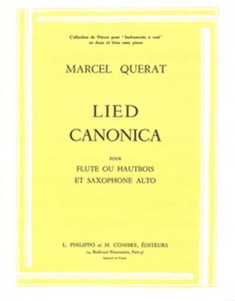 Lied - Canonica pour flte ou hautbois et saxophone alto  parties