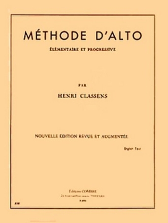 CLASSENS Henri Mthode d'alto (lmentaire et progressive) alto Partition