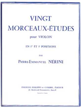 NERINI Pierre-Emmanuel Morceaux-tudes (20) 1e et 3e positions violon Partition